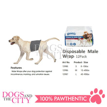 Load image into Gallery viewer, PAWISE  12986 Black Disposible Male Wrap M 15-45 lbs 12pcs/pack