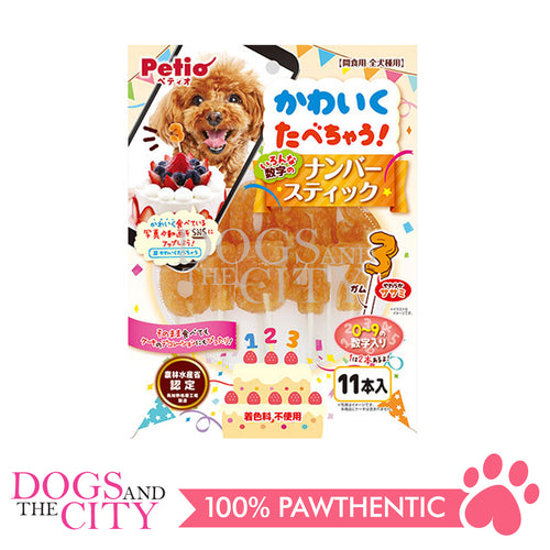 PETIO W13453  Number Stick 11pcs Dog Treats