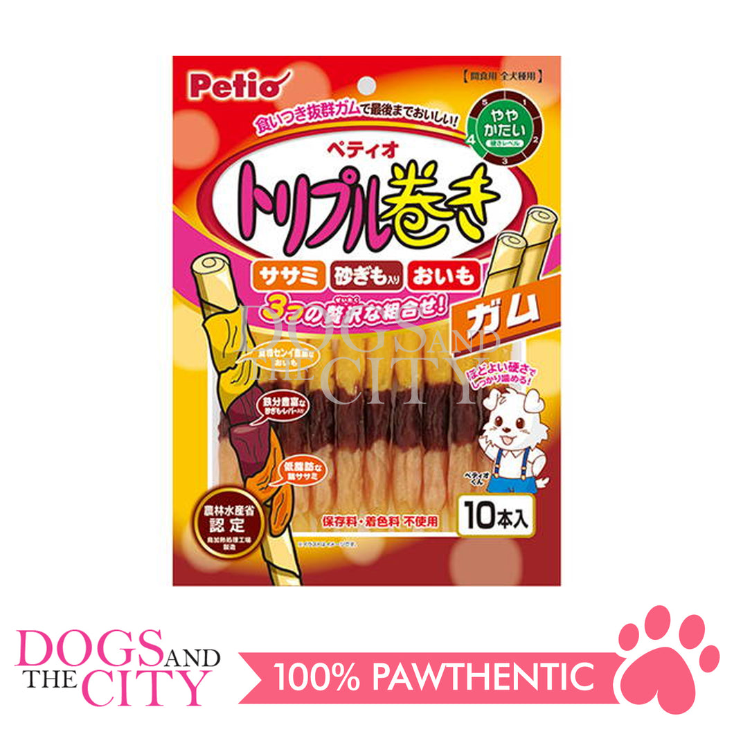 PETIO W13544  Triple Roll Gum 10pcs Dog Treats
