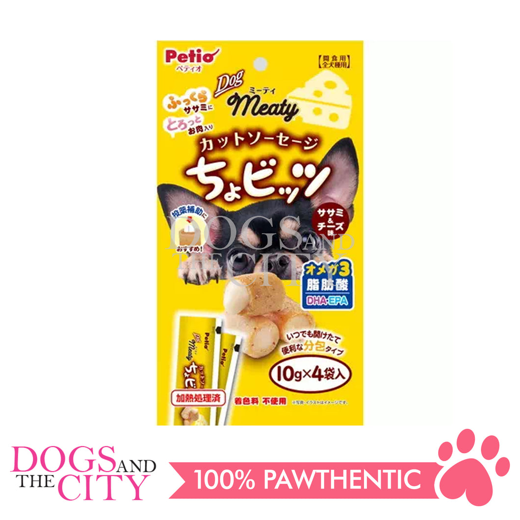 PETIO W13706  MEATY Cut Sausage Chicken Fillet & Cheese 10gX4pcs Dog Treats