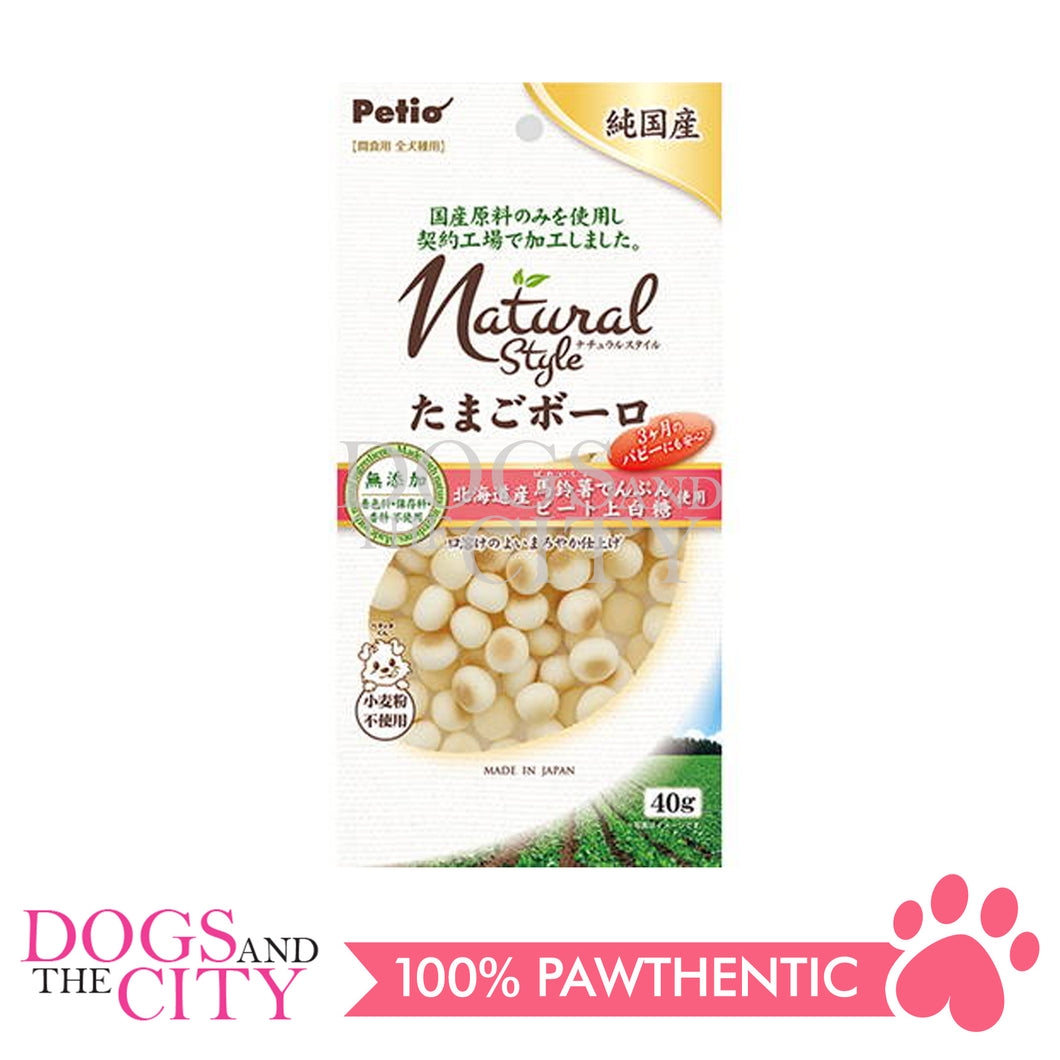 PETIO W13873  Natural Style Egg Bolo 40g Dog Treats