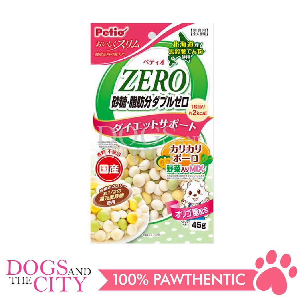PETIO W14071  Diets Snack Zero Sugar & Fat Cruncy Bolo Vegetable Mix 45g Dog Treats