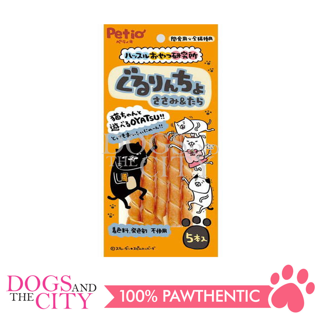 PETIO W14128 Rolled Chicken Fillet & Cod Fish 5pcs Cat Treats