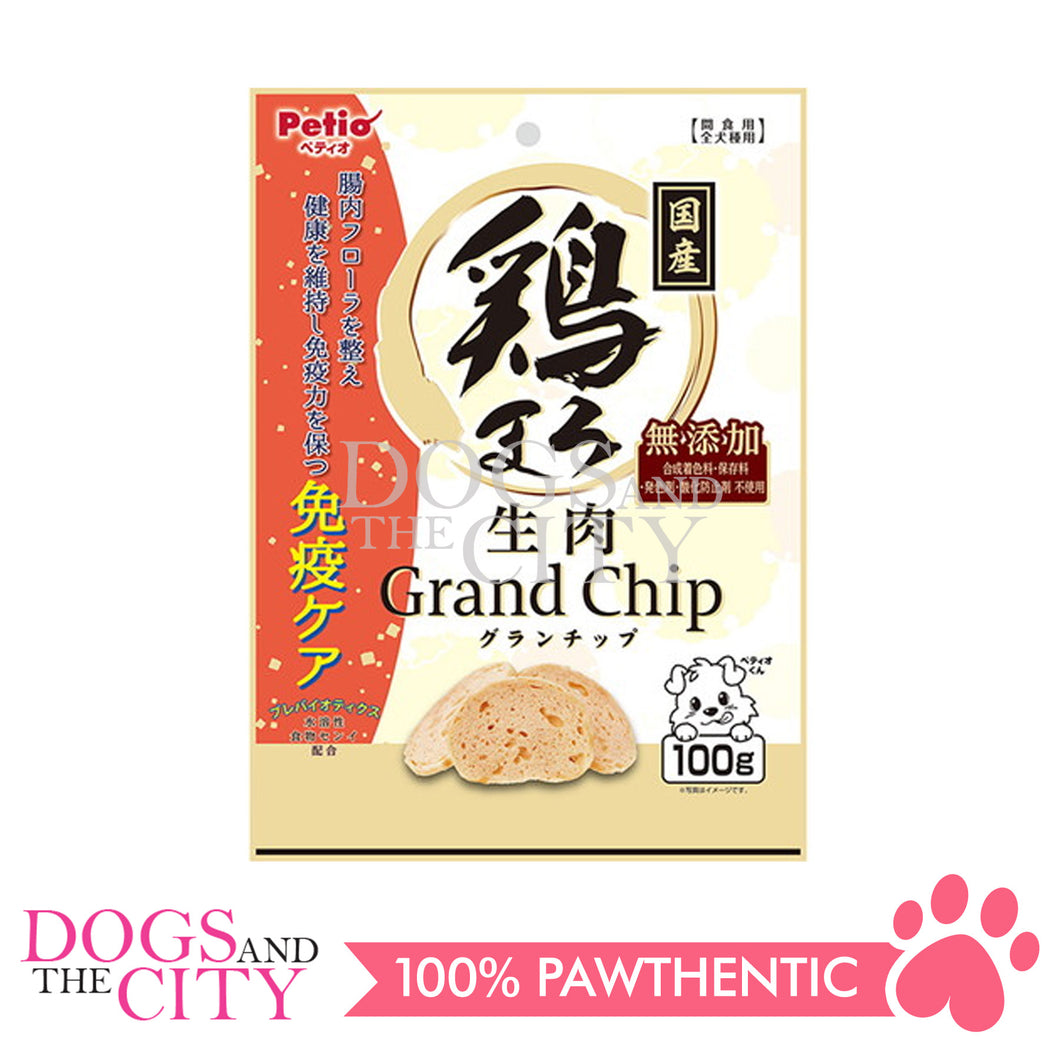 PETIO W14193 Chicken Additive-Free Raw Meat Grand Chip 100g for Dogs