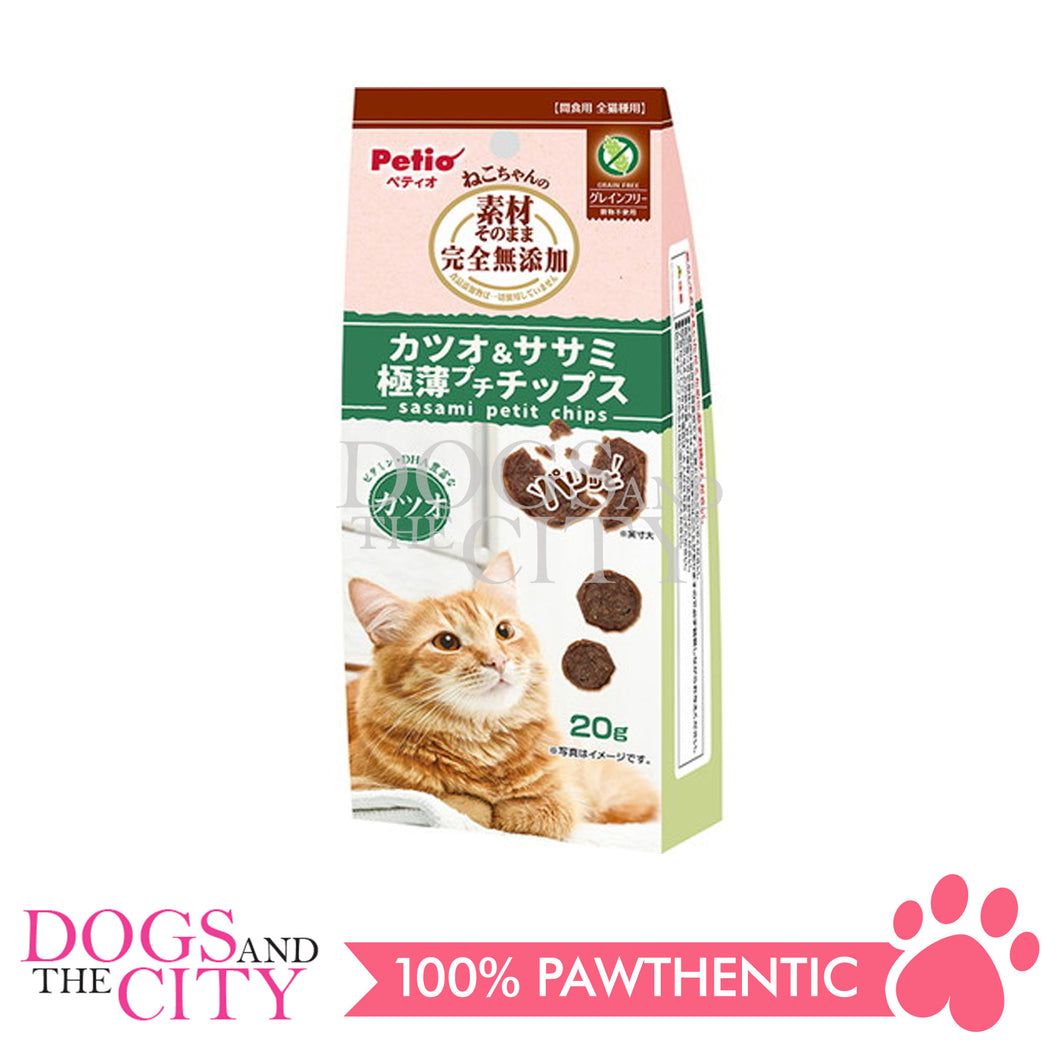 PETIO W14245 Material as It is for Cat Additive-Free Bonito & Chicken Fillet Extra thin Petit Chips 20g