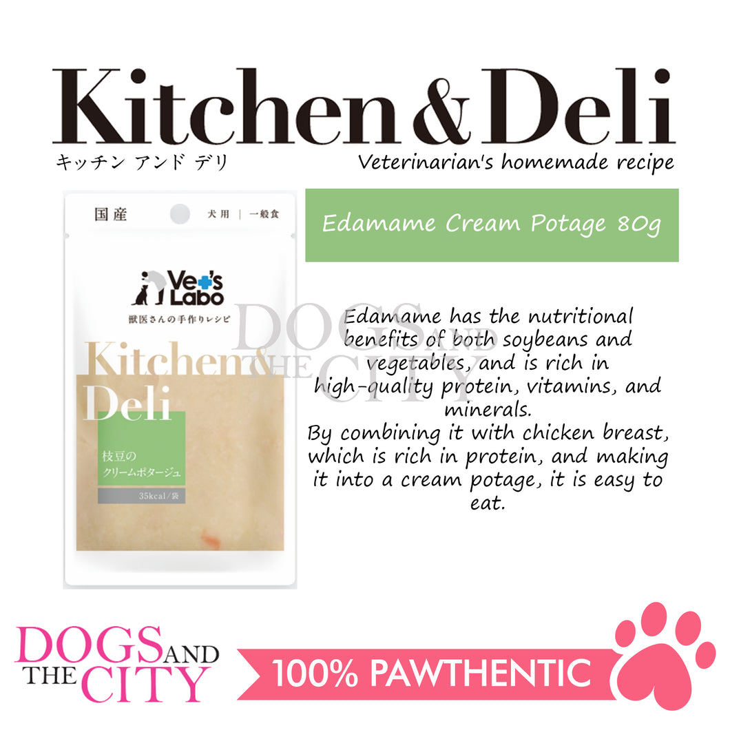 VET'S LABO 16927 Kitchen & Deli Edamame and Chicken Creamy Soup for Dogs Japanese Pet Food 80g
