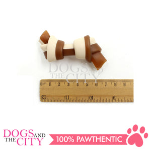 KIND REWARDS 9634 Bare Bones Knotted 2" Made with Real Peanut Butter Flavor 100% Rawhide Free Small Dog Treats 264g