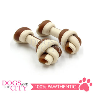 KIND REWARDS 9897-24 No Hide Bones Peanut Butter 4" 100% Rawhide Free With Real Peanut Butter Inside Medium 66g