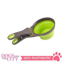 Load image into Gallery viewer, DGZ Collapsible Pet Scoop Silicone Measuring Cups Bag Clip and Travel Bowl for Cat and Dog LARGE