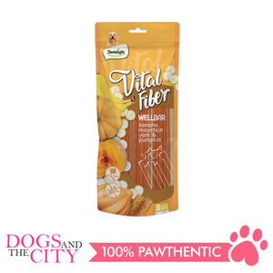 Dentalight 10790 8" Vital Fiber Wellbar×3pcs 250g LARGE Banana, Mountain Yam, Pumpkin Dog Treats
