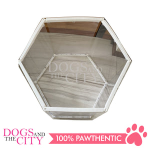 M-BABY Patented Transparent Modern ACRYLIC Pet Playpen Portable Model 66CM high 6 Panels for Dog and Cat