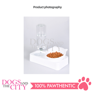 MRCT Automatic Pets Water Feeder with Rotating Tilted Cat/Dog Bowl LARGE 29.3x25.5x17.5cm