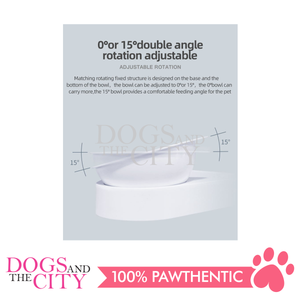 MRCT Gravity Water and Food Bowls Feeder Raised Cat Bowls with Automatic Water Bottle 15°Tilted Elevated Pet Bowl Raised Pet Feeder Bowl for Cats and Small Dogs 13.9x25x24.5cm