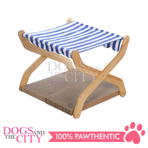 MRCT Hammock Cat Elevated Bed and Scratcher Cooling Bed, Detachable Portable Indoor Outdoor Pet Bed for Cats and Small Dogs Green 55.5x47x5x43.7cm