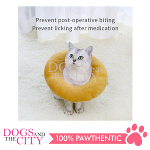 MRCT Pets Protector Cover Collar Soft Plush Pumpkin YELLOW for Dogs and Cats