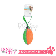 Load image into Gallery viewer, PAWISE 14616 Squeaky Foam Dog Toy Football with Handle 15cm