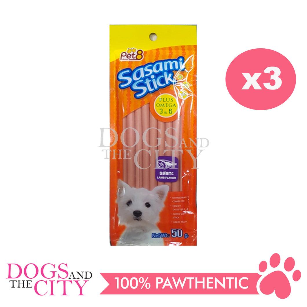 Pet 8 Sasami Sticks Dog Treats 50G (3 Packs)