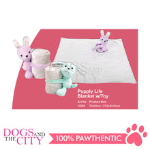 Load image into Gallery viewer, Pawise 15285 Pupply Pastel Life Blanket 2in1 with Dog Toy for Pets Large 70x60cm