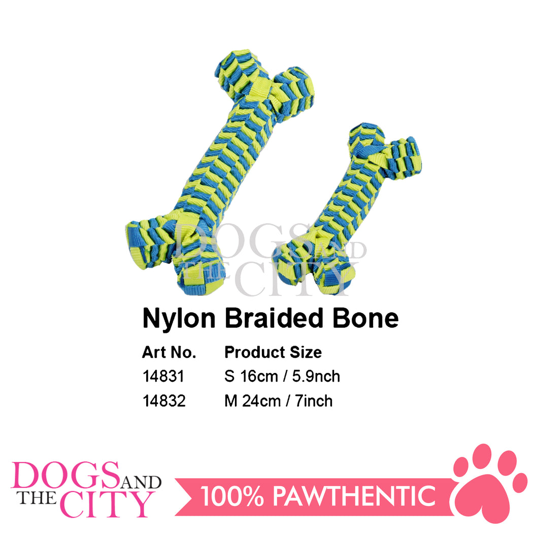 PAWISE  14831 Nylon Braided Bone - Small 18cm for Dogs